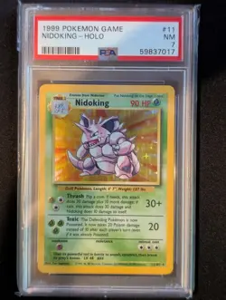 Pokemon TCG Nidoking 11/102 Base Set PSA 7 - Image 1