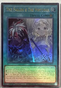 The Fallen & The Virtuous CH01-EN019 Ultra Rare Foil NM Yugioh TCG - Image 1