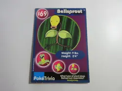 Bellsprout PokeTrivia Burger King Pokemon Card LP - Image 1