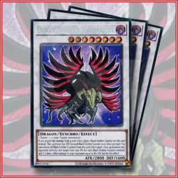 YuGiOh Black-Winged Dragon x3 Chibi Secret Rare 1st Edition - Image 1