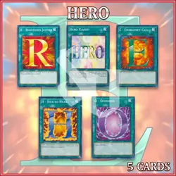 HERO DECK 5 | Emergency Call Heated Heart Flash Oversoul Righteous YuGiOh - Image 1