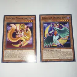 Konami Yu-Gi-Oh! TCG 1st Ed Lunalight Yellow Marten/Emerald Bird LED4-EN046/047 - Image 1