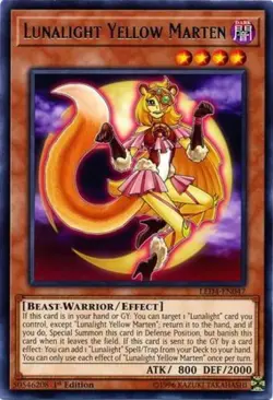 Yugioh! LP Lunalight Yellow Marten - LED4-EN047 - Rare - 1st Edition Lightly Pla - Image 1