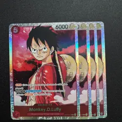 4x Monkey.D.Luffy ST01-012 SR - One Piece TCG Starter Deck 1: Straw Hat Crew - Image 1