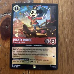 Fabled Lorcana Cold Foil Mickey Mouse Brave Little Prince 111/204 Pack Fresh - Image 1