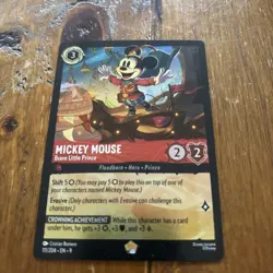 Fabled Lorcana Cold Foil Mickey Mouse Brave Little Prince 111/204 Pack Fresh - Image 3