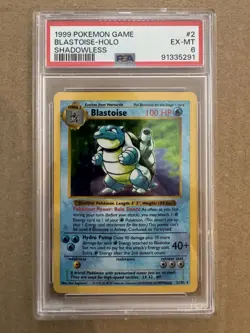 Pokemon Blastoise Shadowless Holo 2/102 PSA 4 - Image 3