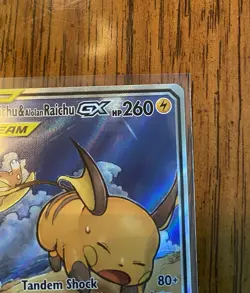 Pokemon Raichu & Alolan Raichu GX S&M 221/236 TAG TEAM Alt Full Art Holo EN - Image 3
