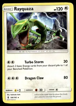 Rayquaza 106/145 Rare Guardians Rising Pokemon Near Mint - Image 1