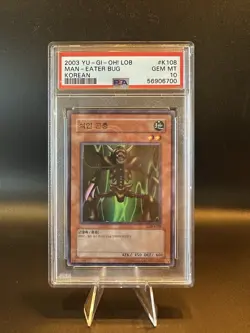 2003 YU-GI-OH! LOB-K108 MAN-EATER BUG KOREAN PSA 10 GEM MT! - Image 1