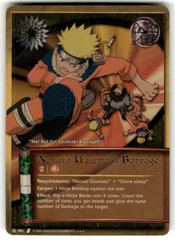 Naruto Uzumaki Barrage Super Rare 085 Naruto CCG Card NM/VLP - Image 1