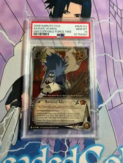 PSA 10 2008 NARUTO CCG CARD UNSTOPPABLE FORCE TINS #NUS123 SASUKE UCHIHA - Image 3