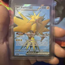 2023 Pokemon 151 Card ZAPDOS EX Full Art Foil Holo Ultra Rare 192/165 - Image 1