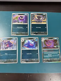 Pokemon TCG 5-Card Holo/Reverse Holo Lot - Gastly/Haunter/Gengar 050/088 - Image 1