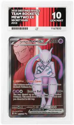 ACE 10 Team Rocket's Mewtwo EX 213/182 Destined Rivals Pokemon Card - Gem Mint - Image 1
