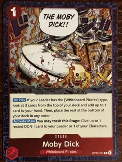 Bandai One Piece Moby Dick OP16-021 Stage Holo Rare English - Image 1