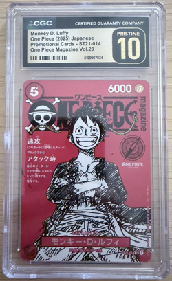 2025 ONE PIECE JPN SR ONE PIECE MAGAZINE VOL.20 MONKEY D. LUFFY CGC 10 PRISTINE - Image 1