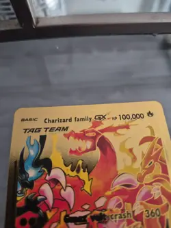 Pokemon TCG Charizard Family GX TAG TEAM Gold Foil English Basic 100,000 HP - Image 2