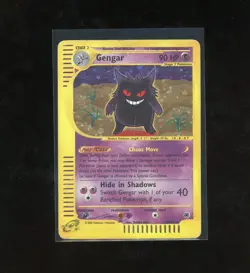 HUGE SWIRL 2002 Expedition Gengar Holo Foil Rare 13/165 E-Reader Series Pokemon - Image 1
