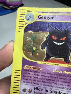HUGE SWIRL 2002 Expedition Gengar Holo Foil Rare 13/165 E-Reader Series Pokemon - Image 4