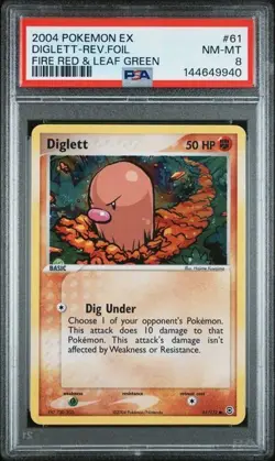 PSA 8 Diglett [Reverse Holo] #61 | Pokemon Fire Red & Leaf Green - Image 1