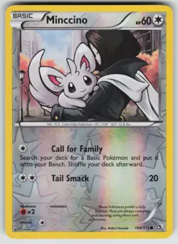 Minccino 104/113 Common Legendary Treasures Pokemon Reverse Holo Lightly Played - Image 1