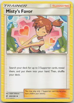 Misty's Favor 202/236 Unified Minds Uncommon Pokemon MP - Image 1