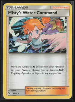 Misty's Water Command 63/68 Holo Rare Hidden Fates Pokemon Holo Near Mint - Image 1