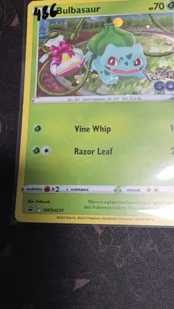 Pokemon - Bulbasaur SWSH231 Black Star Promo Sword & Shield LP HOLO BLEED ERROR - Image 5