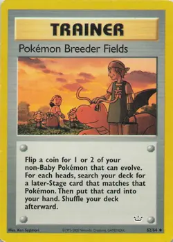 Pokemon Breeder Fields Unlimited Uncommon Neo Revelation 62/64 HP - Image 1