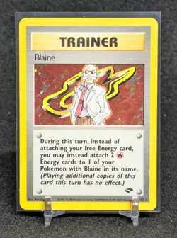Pokemon TCG Blaine Trainer Gym Challenge Holo Rare 17/132 Unlimited LP/MP - Image 1