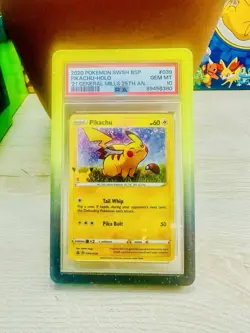 2020 POKEMON SWSH BSP #039 PIKACHU-HOLO GEM MT '21 GENERAL MILLS 25TH AN PSA 10 - Image 1
