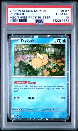 2025 POKEMON MEP EN-ME BLACK STAR PROMO #007 PSYDUCK PSA 10 - Image 1