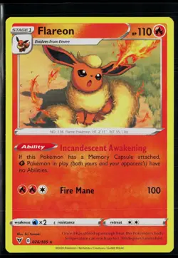 Flareon 026/185 Vivid Voltage Rare Pokemon - Image 1