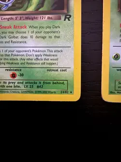 Pokemon Dark Golbat 24/82 Team Rocket Rare Non Holo WOTC Vintage Lot x2 - Image 2