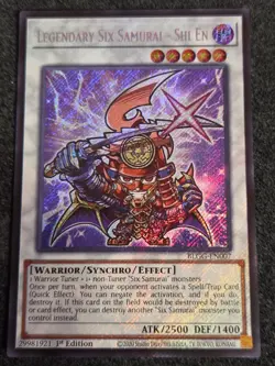 Yugioh! 1x Legendary Six Samurai - Shi En BLGG-EN007 Secret Rare 1st Ed NM - Image 1