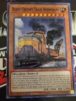 Yu-Gi-Oh! Heavy Freight Train Derricrane INCH-EN046 1st Edition Super NM a1/ - Image 1