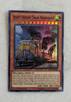 Yugioh Heavy Freight Train Derricrane INCH-EN046 Super Rare 1st Ed NM - Image 1
