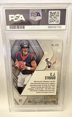 Panini 2023 Phoenix Rookies C.J. Stroud #102 RC Base PSA 10 Texans - Image 2