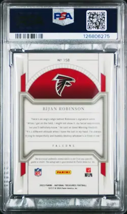 2023 National Treasures - TRUE RPA auto Bijan Robinson #158 /99 PSA 9 - Image 2