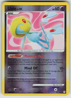 Uxie 18/123 Rare Mysterious Treasures Pokemon Reverse Holo Lightly Played - Image 1
