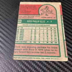 Miscut Oddball 1975 Topps DOCK ELLIS #385 Set-Break Pittsburgh Pirates Card VG - Image 4