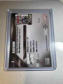 2024 Marvel Masterpieces Nahuel Grego Black Widow #6 Silver Framed /10 - Image 2