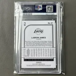PSA 9 LeBron James Yellow 2019-20 Panini Hoops Basketball Los Angeles Lakers - Image 4
