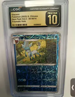 Pokemon TCG Glaceon Gem 2 Prismatic Holo Rare CGC Graded Pristine 10 - Image 1