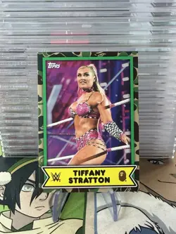 2025 Topps WWE x Bape Tiffany Stratton Green Camo Base Card Bathing Ape #23 - Image 1