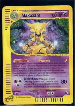 Pokemon EXPEDITION - #1/165 Alakazam - Holo - ENG - Lightly Played - Image 1