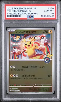 2025 POKEMON JAPANESE SV-P PROMO #260 TOHOKU'S PIKACHU PSA 10 - Image 1