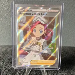 Pokemon TCG Pokemon Center Lady 185/185 Vivid Voltage Full Art Holo Ultra Rare - Image 1