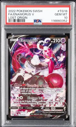 2022 POKEMON SWORD & SHIELD LOST ORIGIN #TG18 FULL ART/ENAMORUS V PSA 10 - Image 1